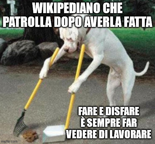 cane che raccoglie la cacca con secchiello e paletta